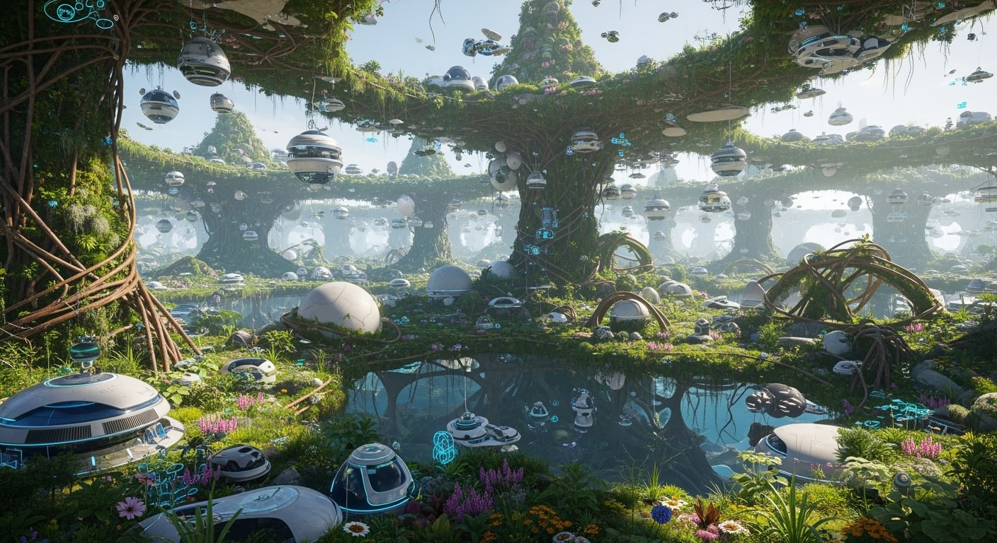 busy solarpunk future