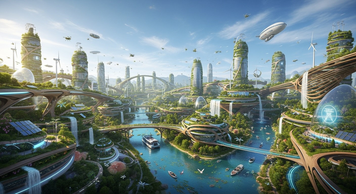 solarpunk utopian city